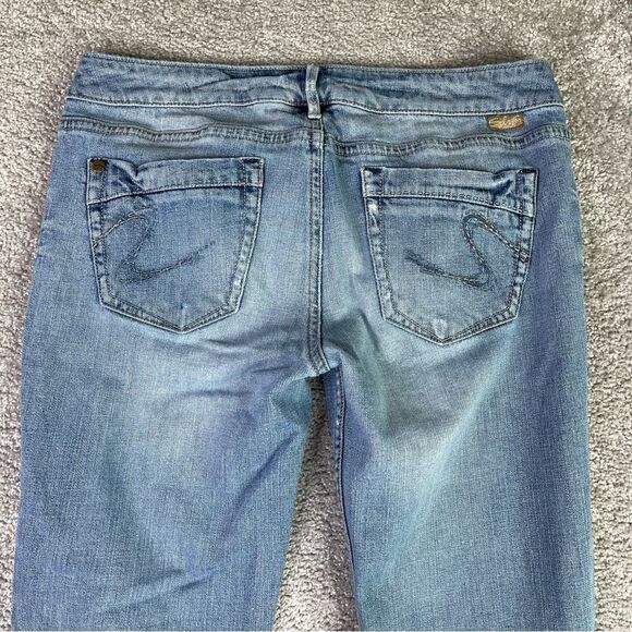 Silver Jeans Lael Women's 29X30.5 Blue Bootcut Low Rise Light Demin Stretch - Picture 5 of 16